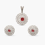 Amelia Red Nakshatra CZ Pendant Set