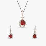 Ashley Red Nakshatra CZ Pendant Set