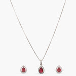 Pear Charm CZ Pendant Set