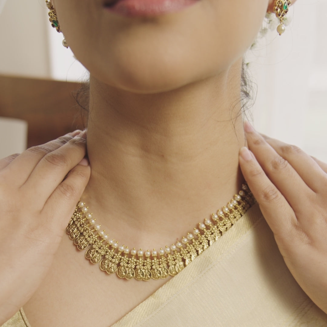 Parag Antique Coin Necklace Set