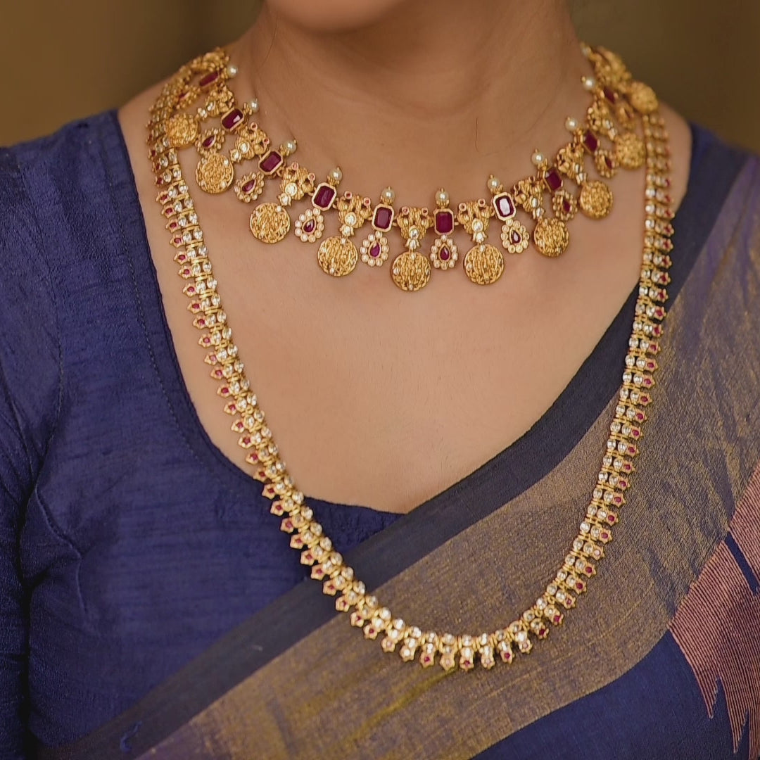 Manju Nakshatra CZ Long Necklace Set