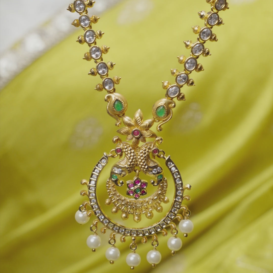 Hrida Nakshatra CZ Long Necklace Set