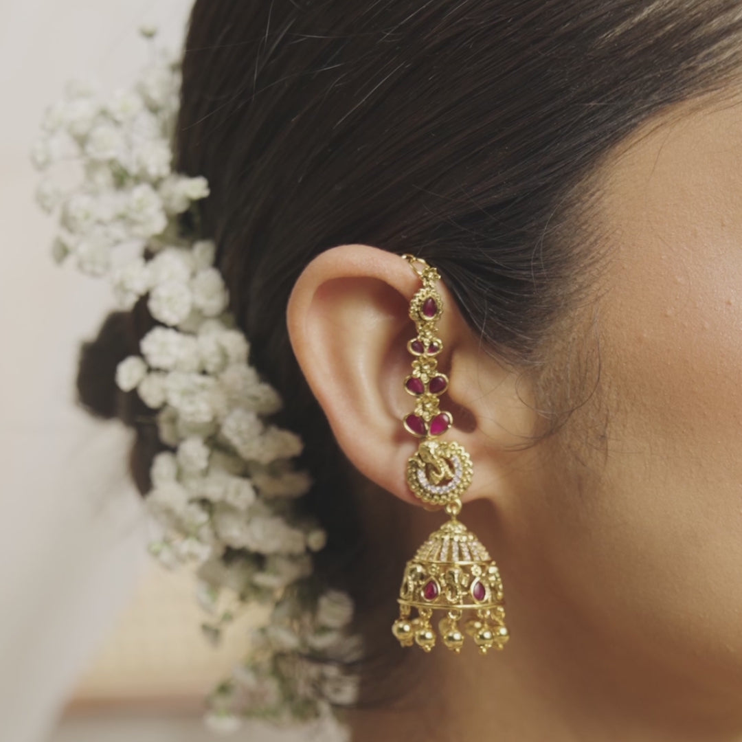 Ramisa Antique Earrings with Chain