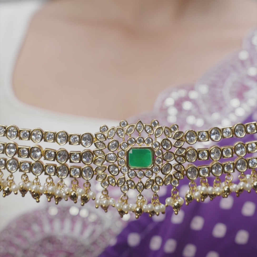 Orchid Nakshatra CZ Necklace Set