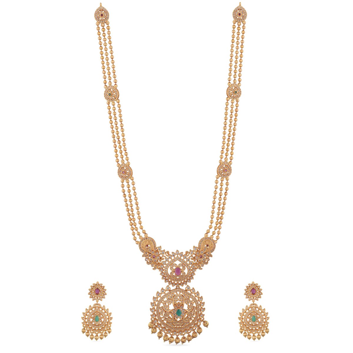 Buy Tarinika's Binal Antique Long Necklace Set Indian Jewelry