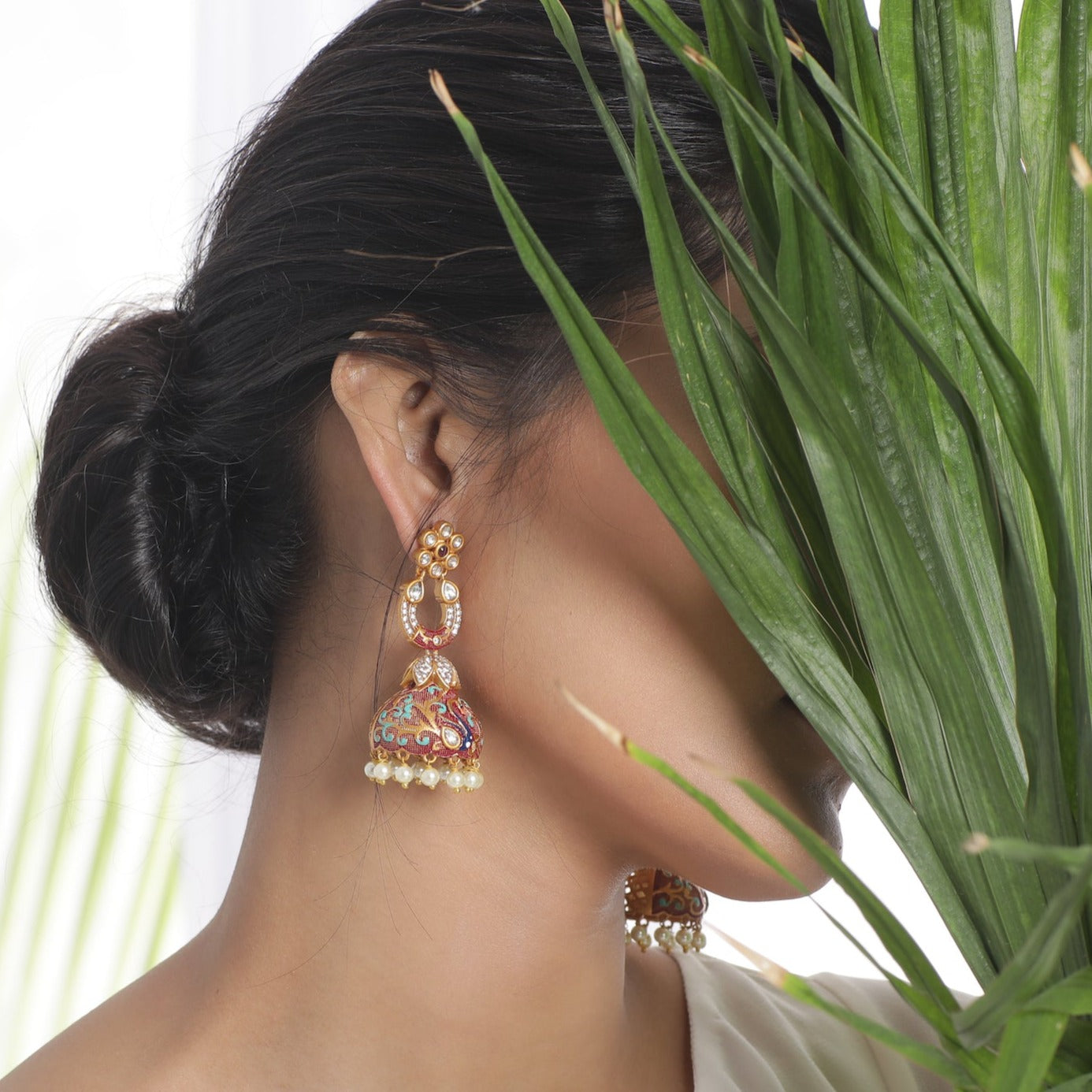 Canisa Kundan Jhumka Earrings