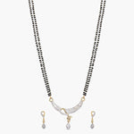 Priyam Nakshatra CZ Black Beads Necklace Set