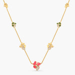 Pansy Floral CZ Petal Necklace