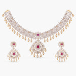 Floral Swirl Nakshatra CZ Necklace Set