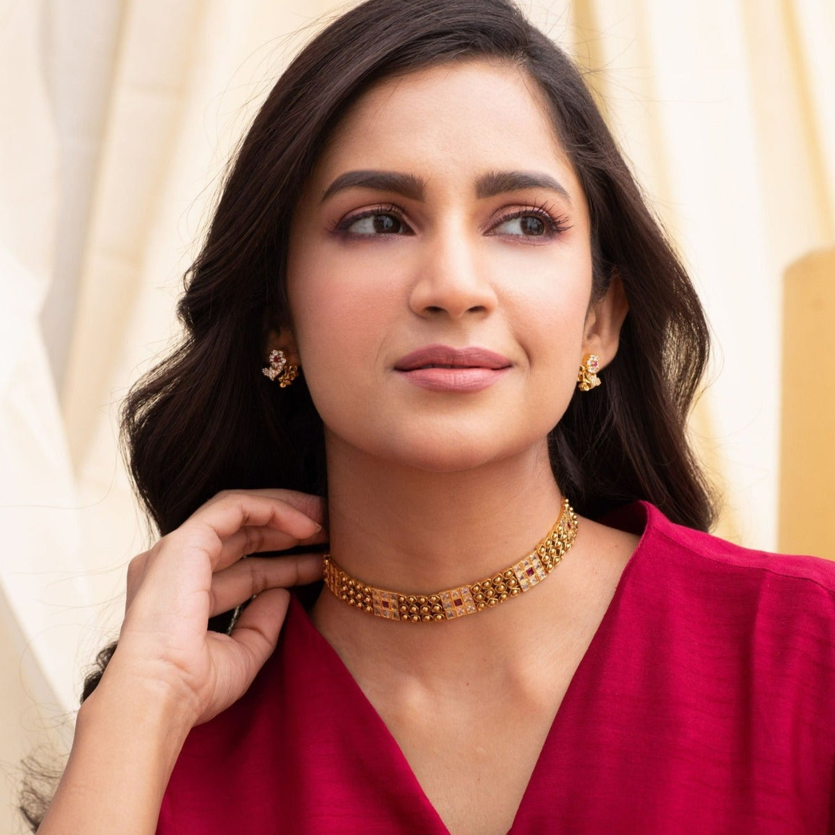 Abstract Square Antique Choker