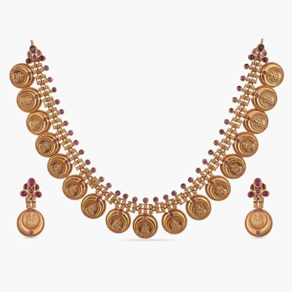 Buy Aaida Antique Necklace Set by Tarinika's Indian Jewelry