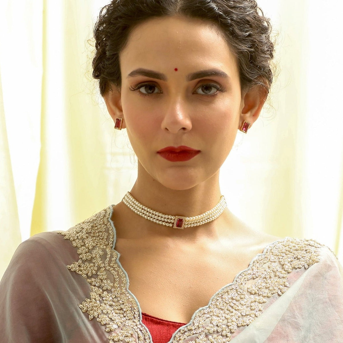 Anna Nakshatra CZ Pearl Choker Set