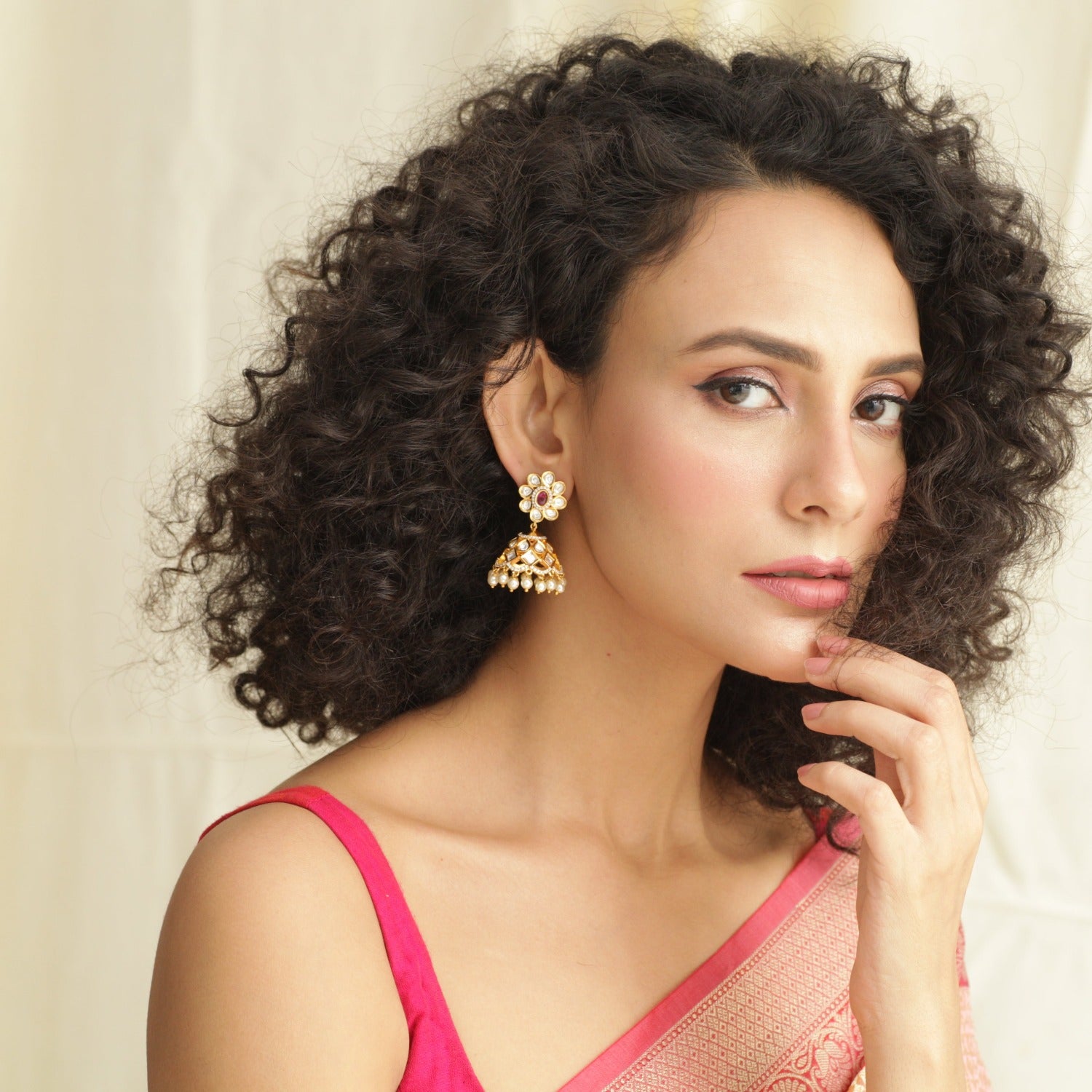 Sonia Kundan Jhumka Earrings