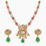 Vanya Victorian Pink and Green Necklace Set