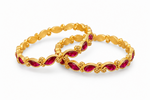 Ahalya Red Stone Bangles