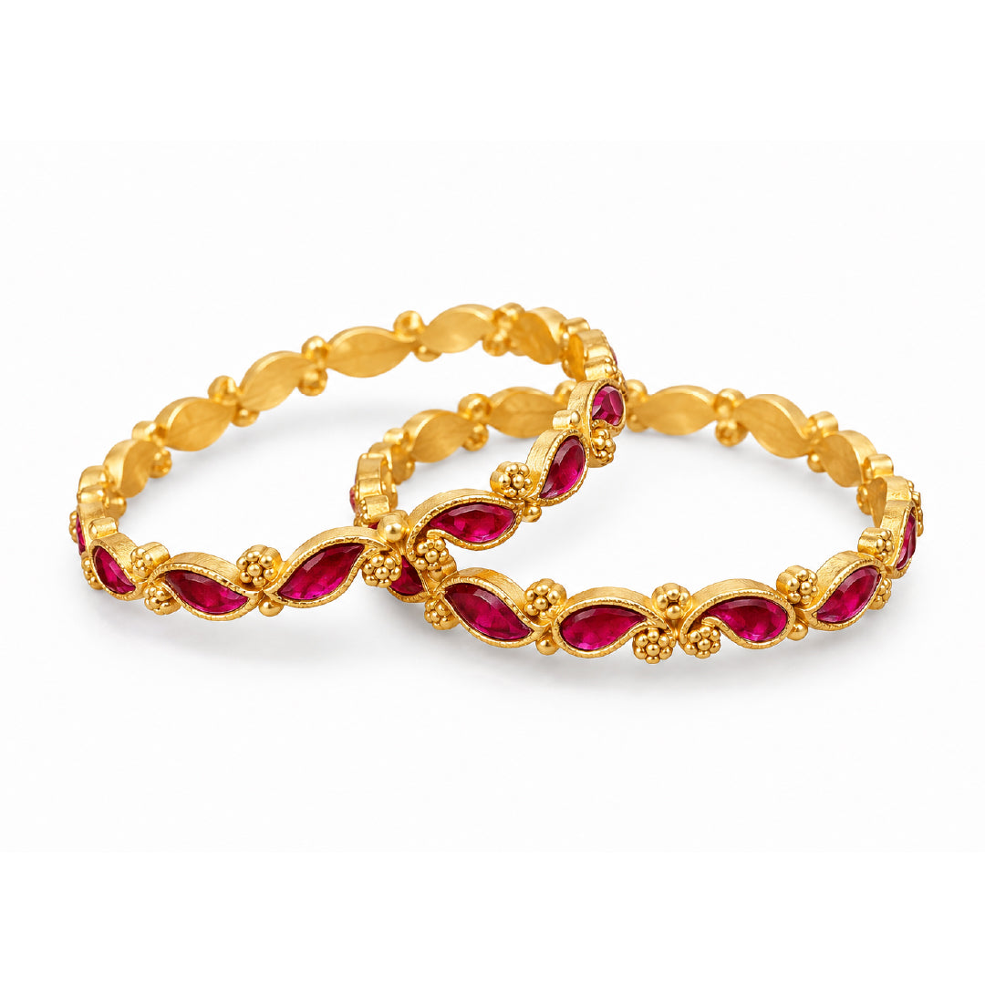 Ahalya Red Stone Bangles