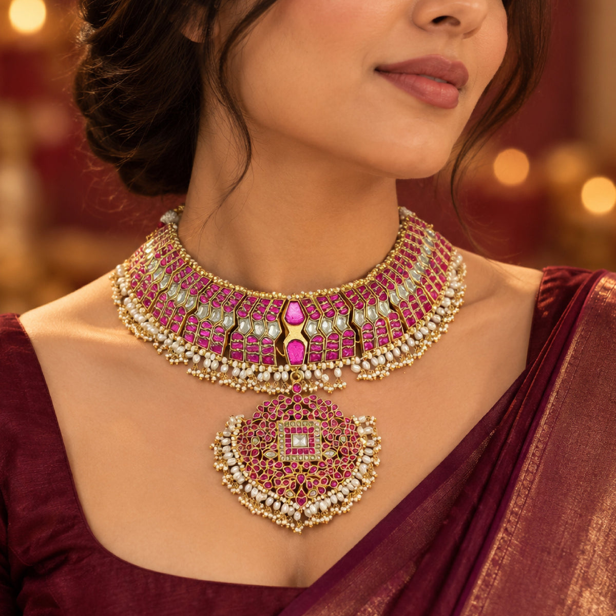 Radhika Red Statement Choker