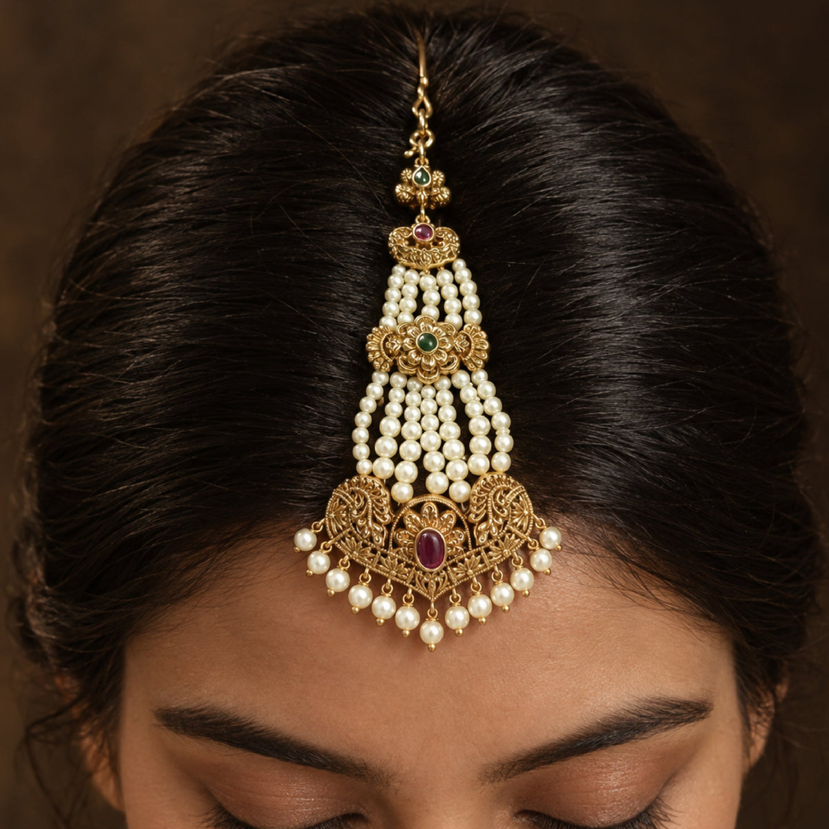 Sharvani Antique Maang Tika