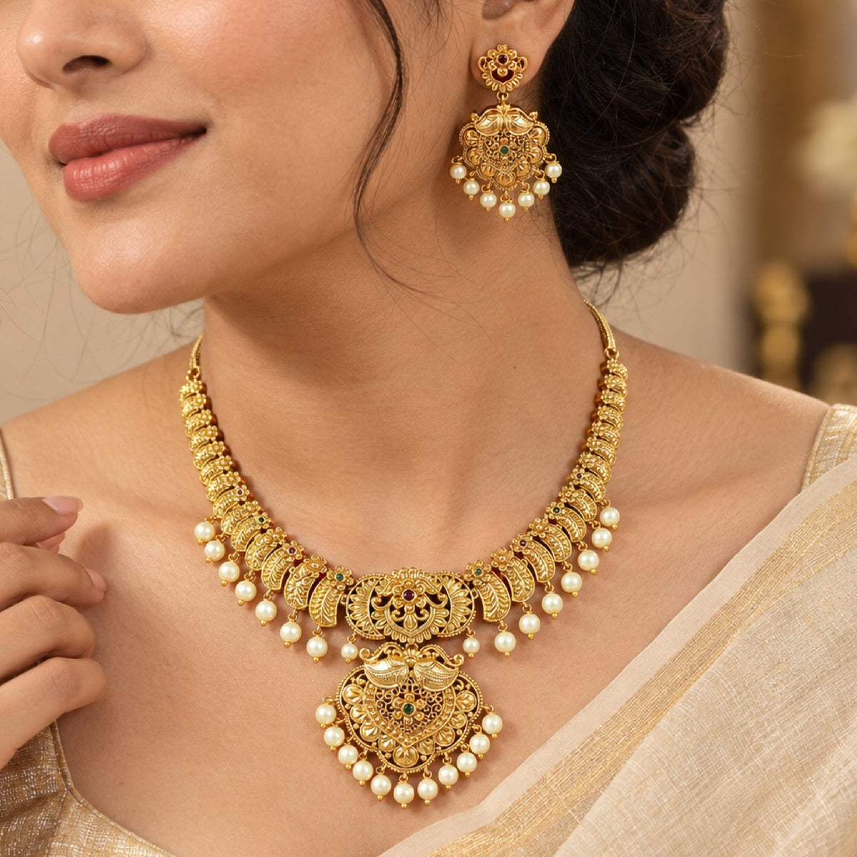 Nivara Antique Short Necklace Set