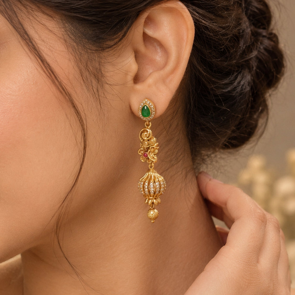 Madhavi Antique Drop Earrings