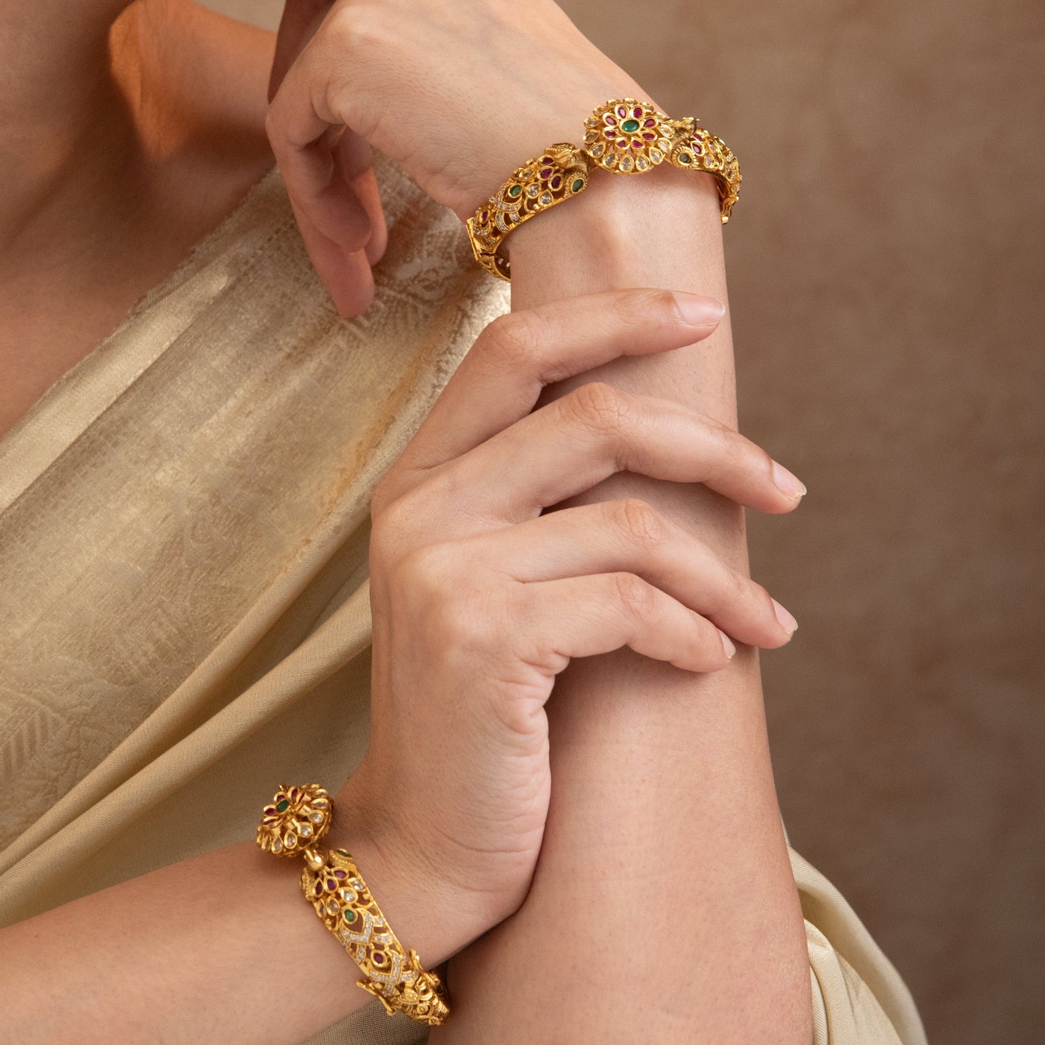 Teesta Antique Floral Bangles