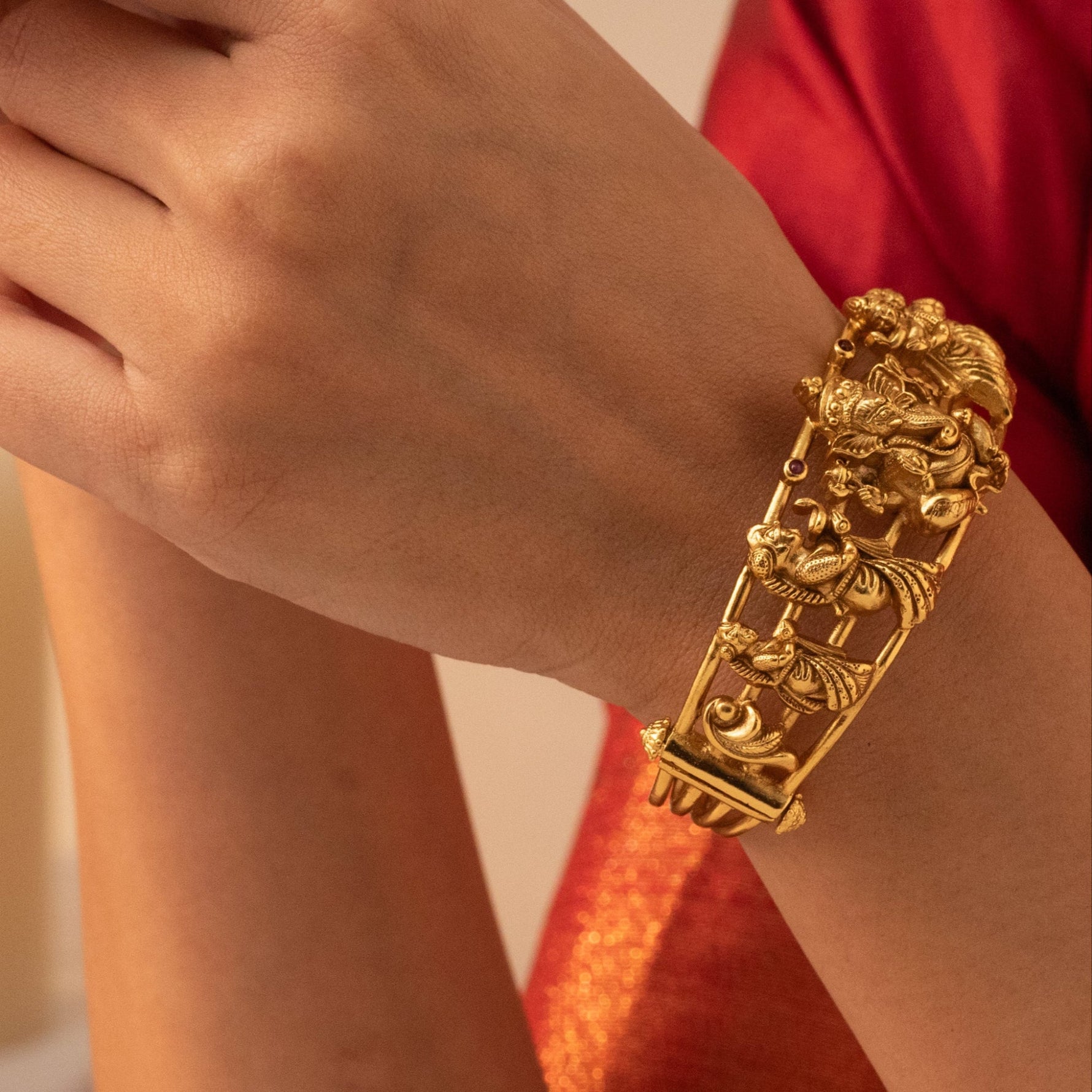 Aadhira Antique Ganesha Bracelet