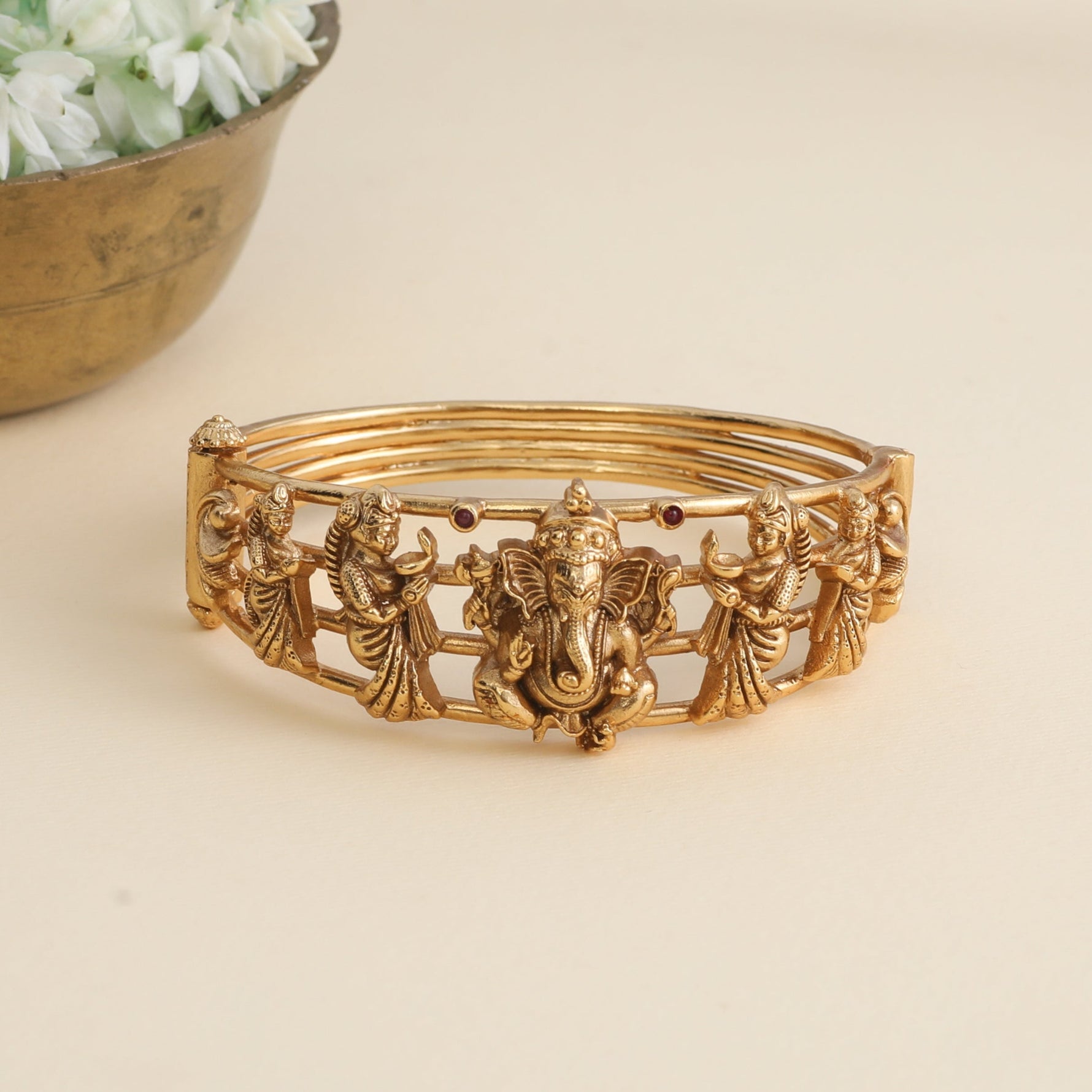 Aadhira Antique Ganesha Bracelet