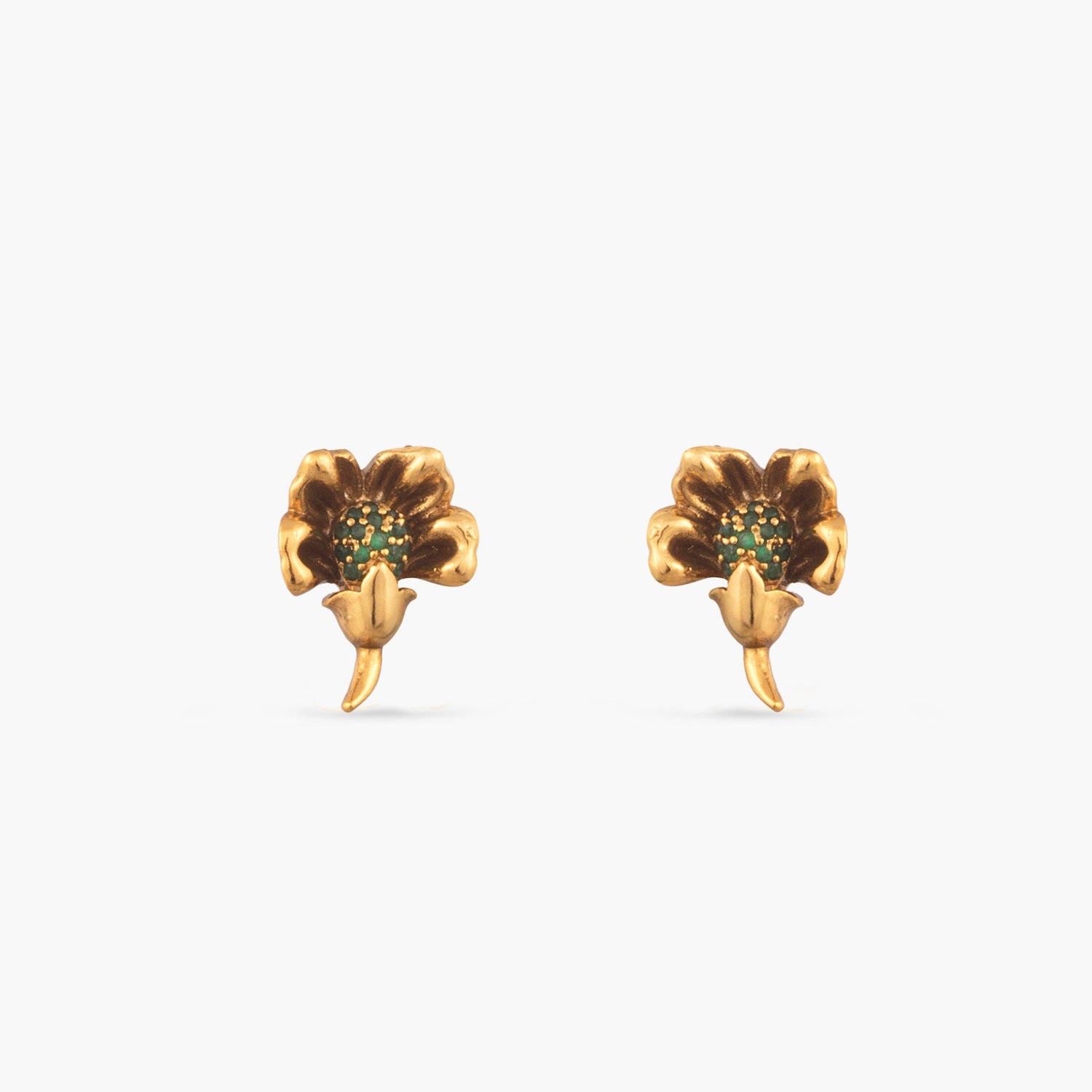 Roshika Floral Antique Stud Earrings