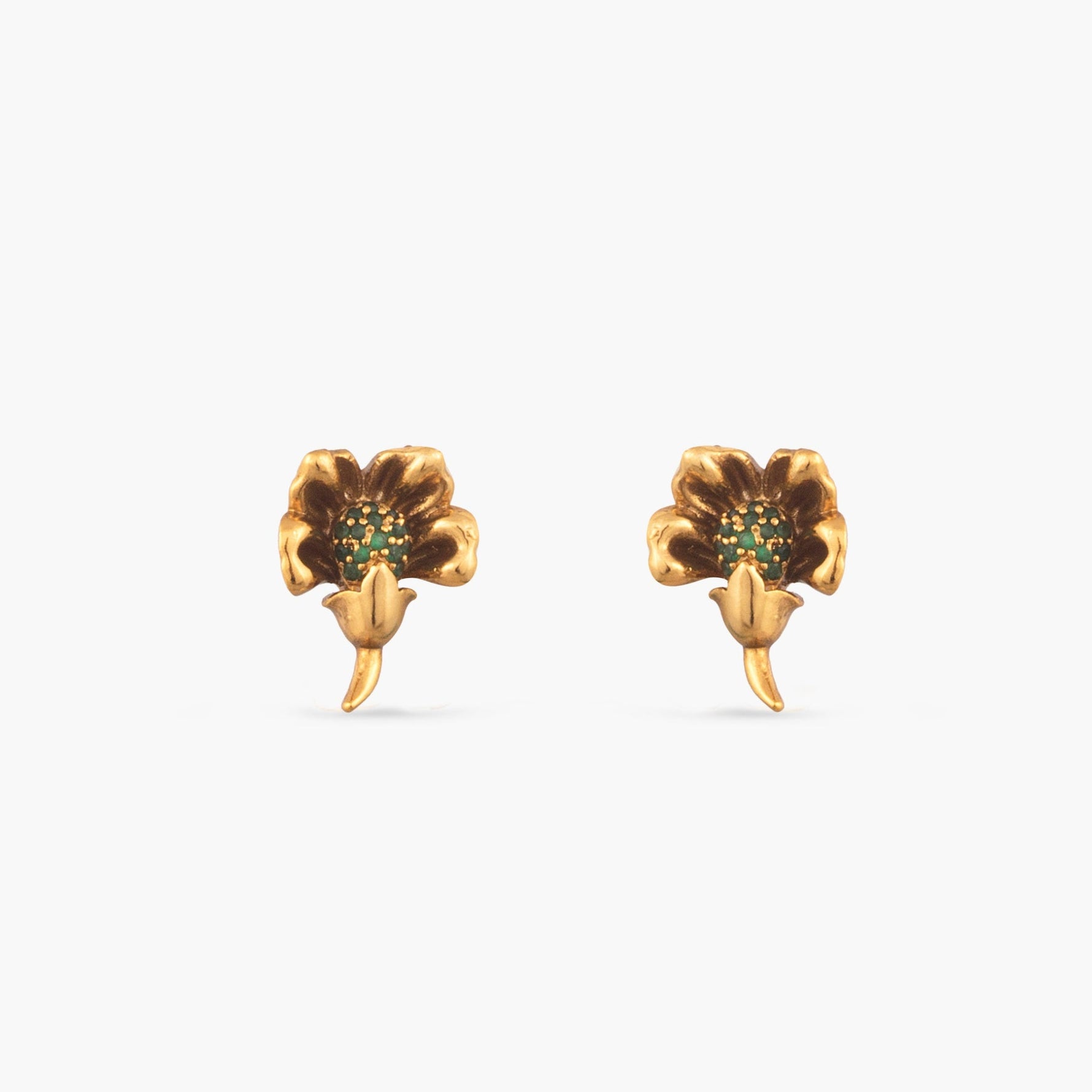 Roshika Floral Antique Stud Earrings