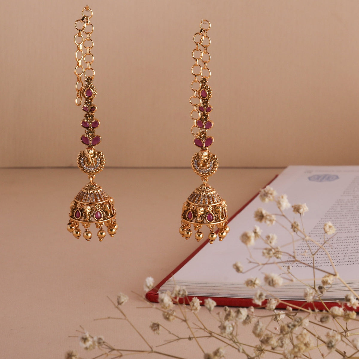 Ramisa Antique Earrings with Chain