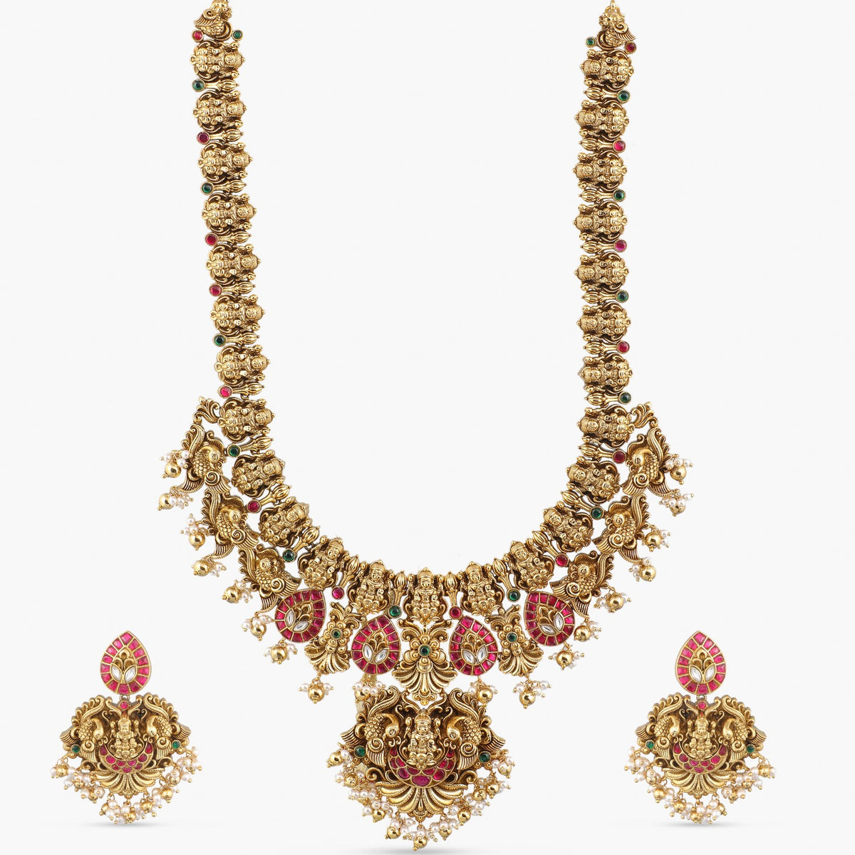 Gayatri Antique Temple Long Necklace Set