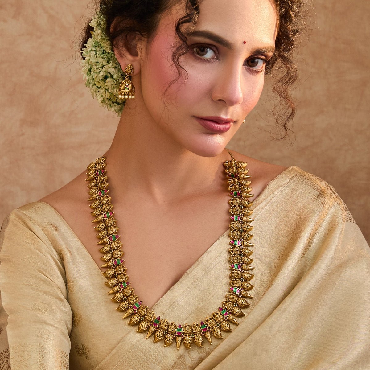 Sharvanya Antique Long Necklace Set