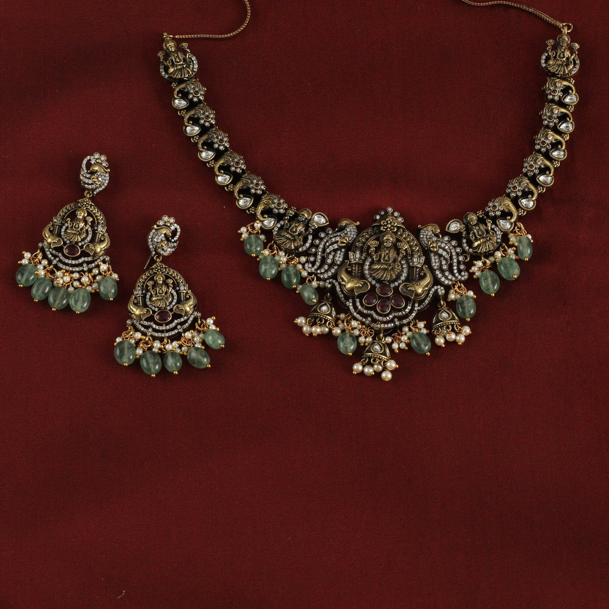 Sarvani Laxmi Temple Necklace Set