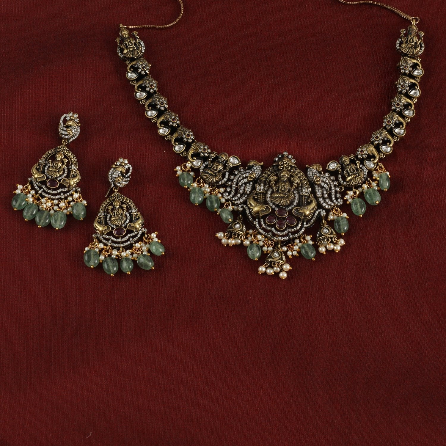 Sarvani Laxmi Temple Necklace Set