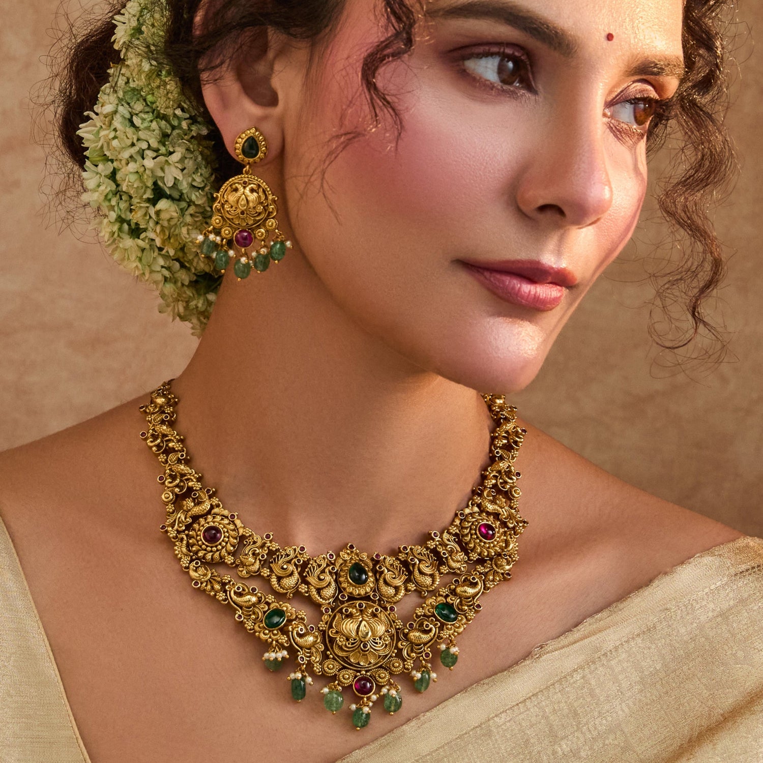 Mayura Layered Antique Necklace Set