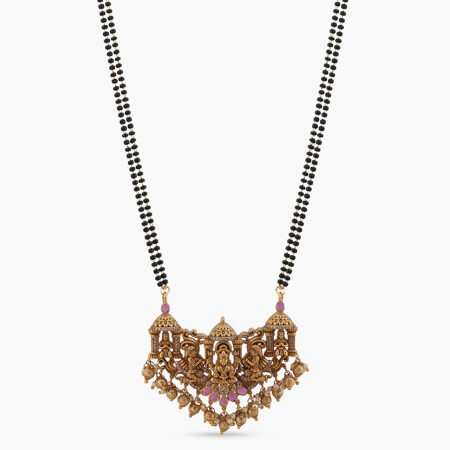 Ishani Antique Black Beads Necklace