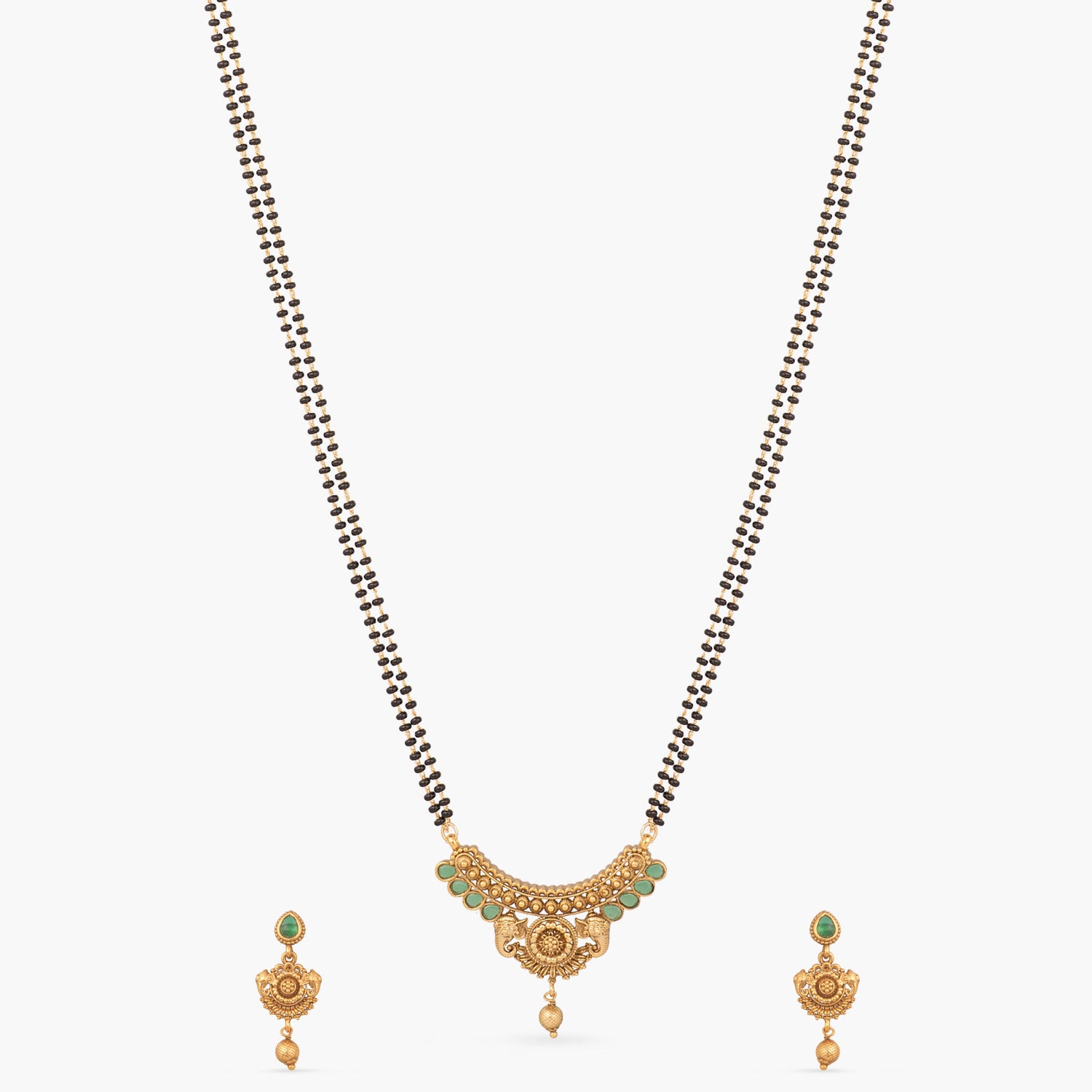 Devyani Antique Black Beads Necklace Set