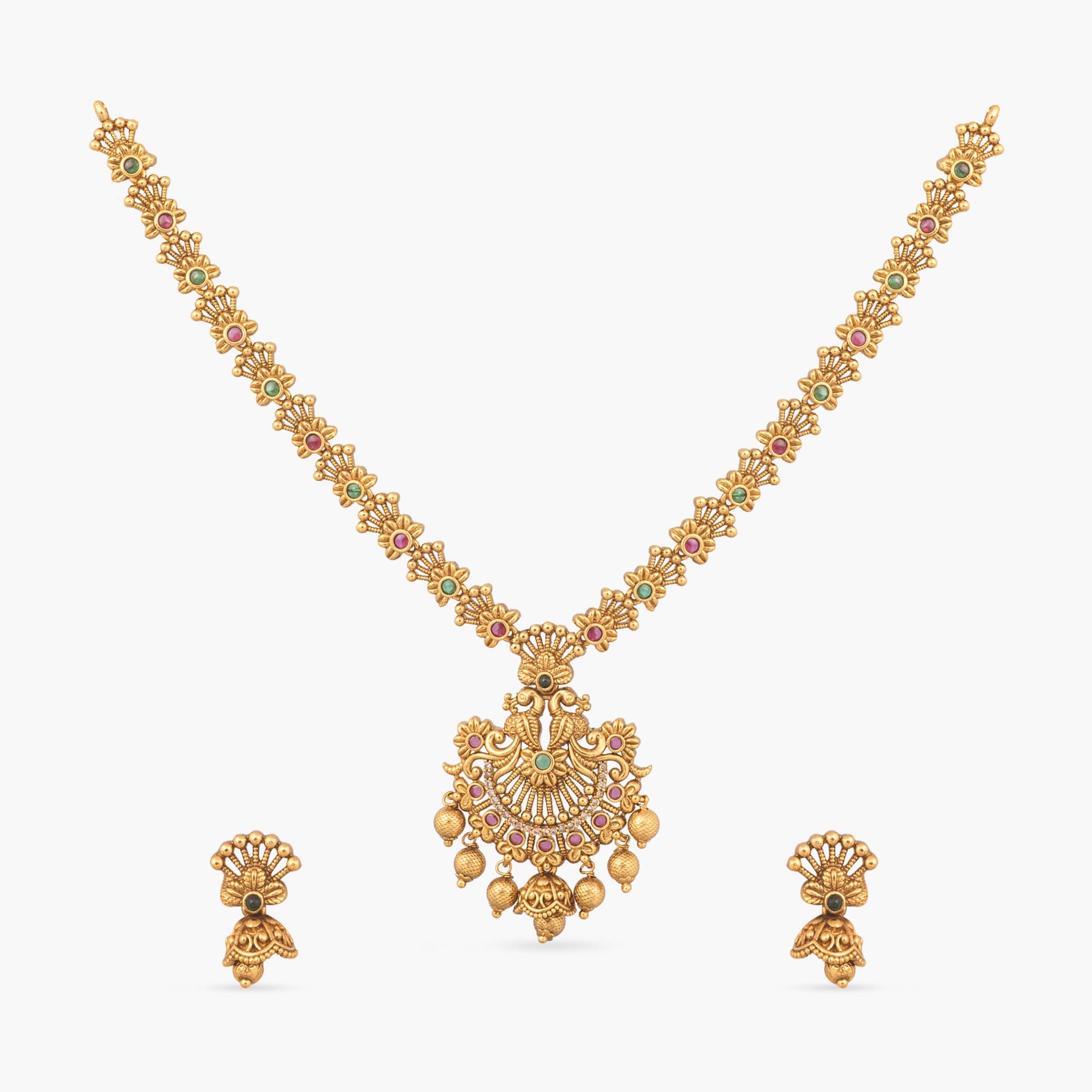 Vaishali Floral Antique Necklace Set