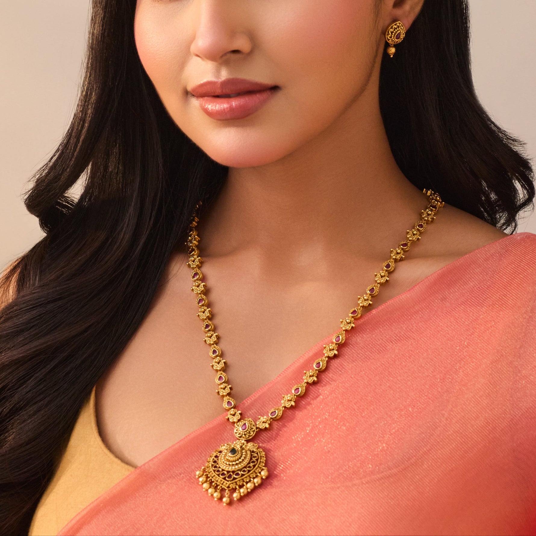 Aryahi Antique Long Necklace Set