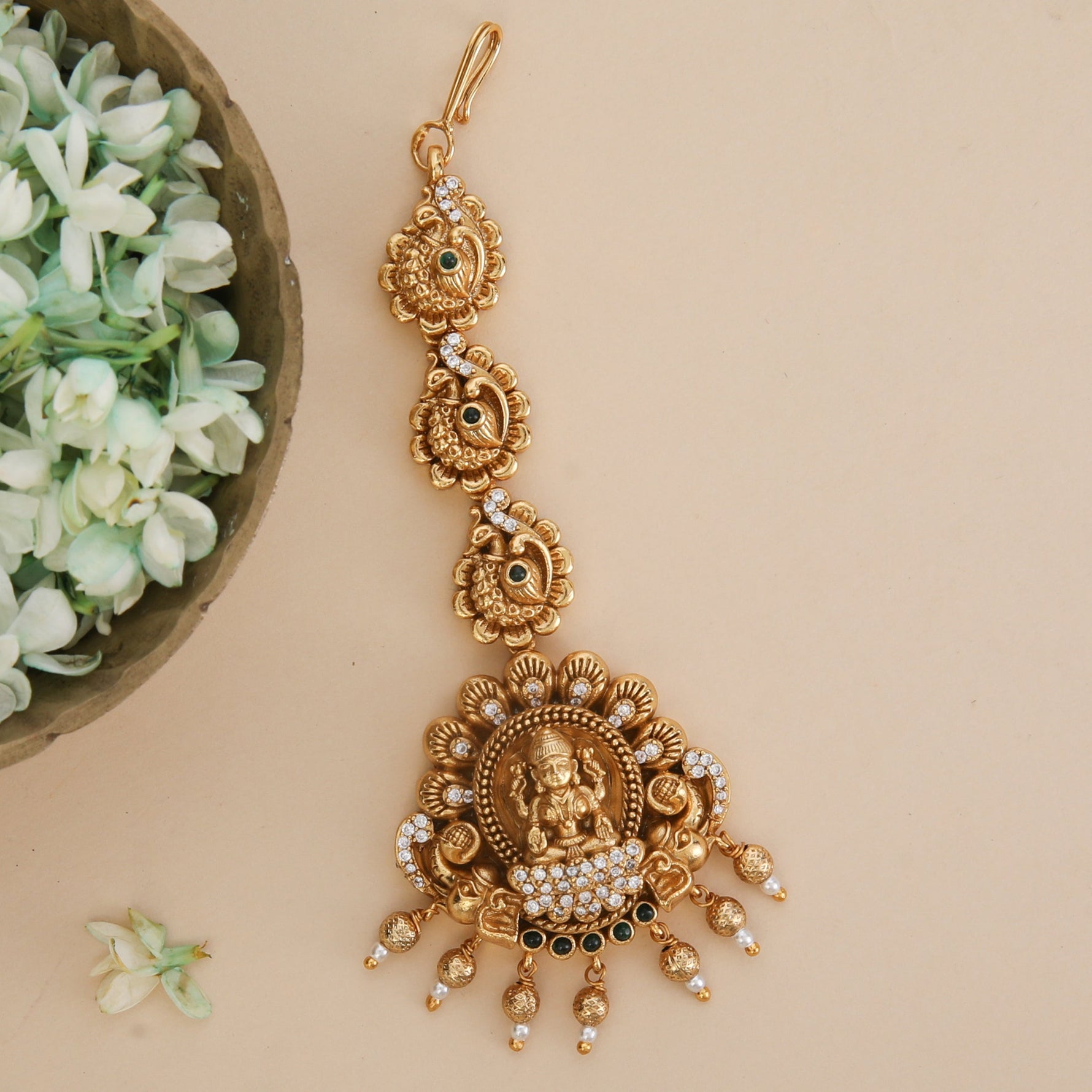 Amaya Green Antique Maang Tikka