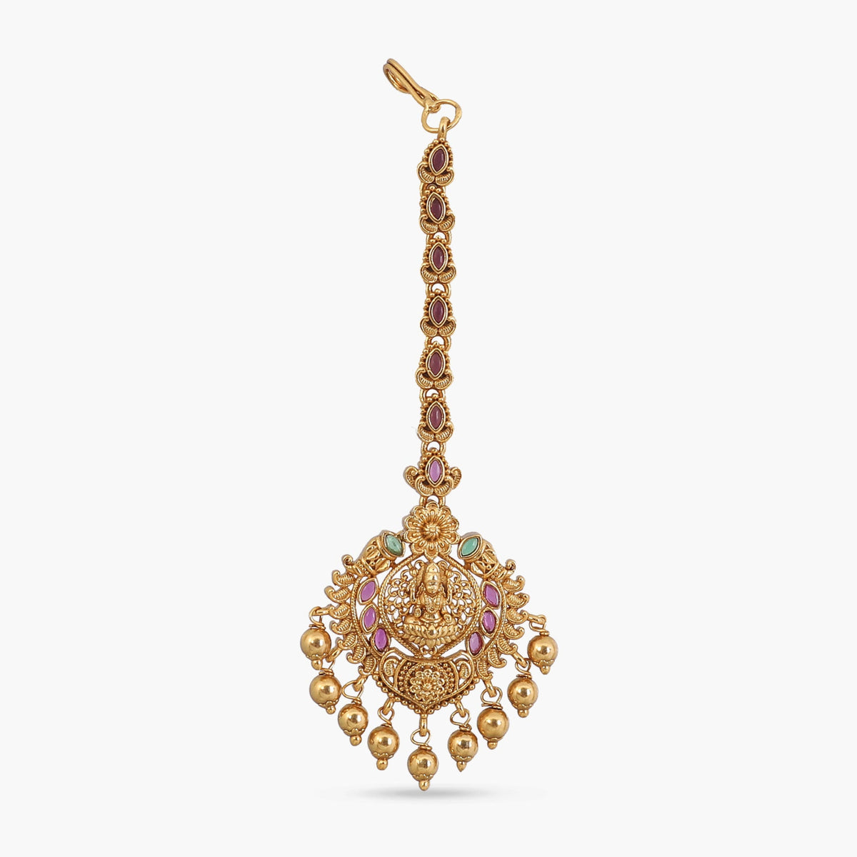 Sindhuja Red Green Antique Maang Tikka
