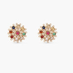 Navaratna Floral Stud Earrings