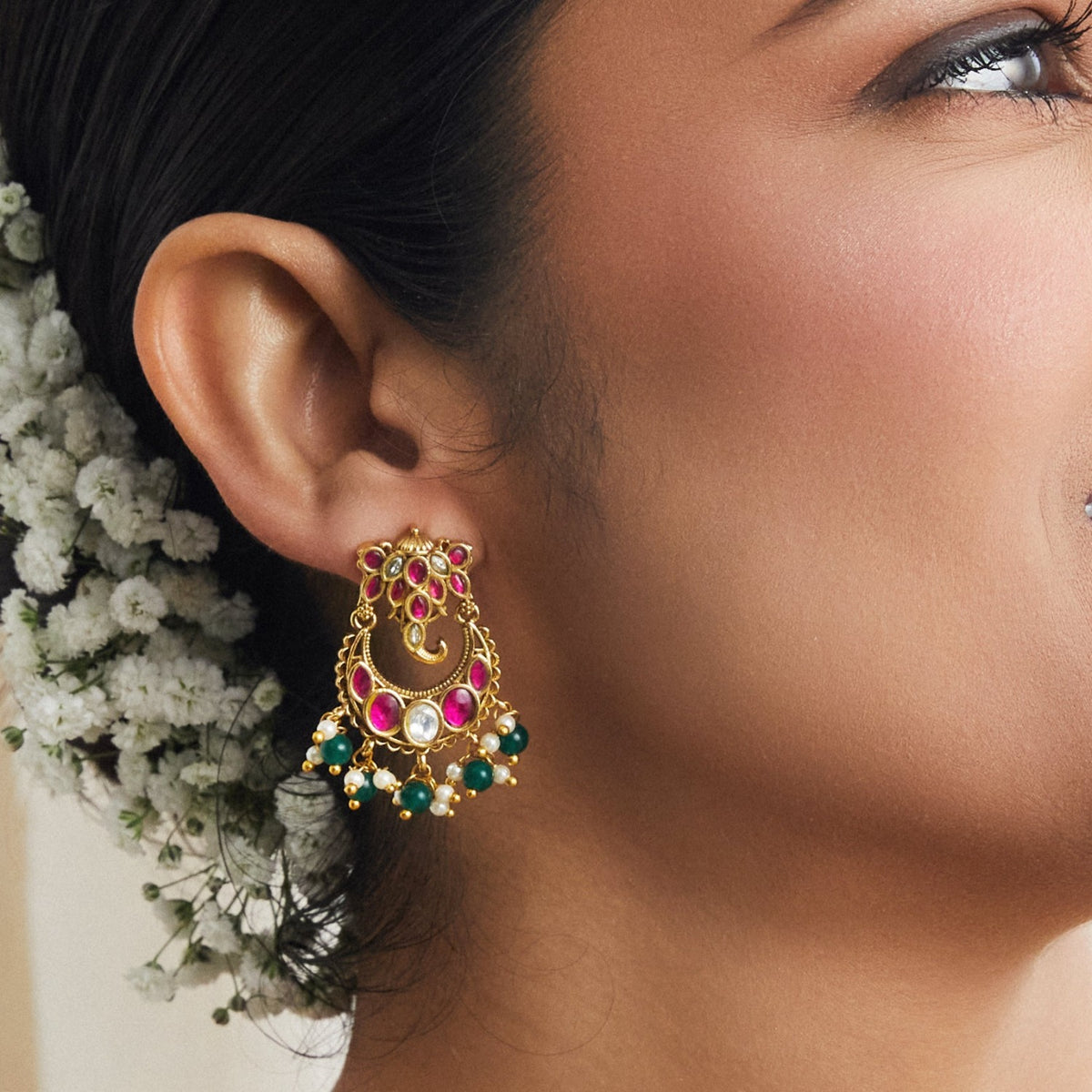 Gaurik Antique Chandbali Earrings