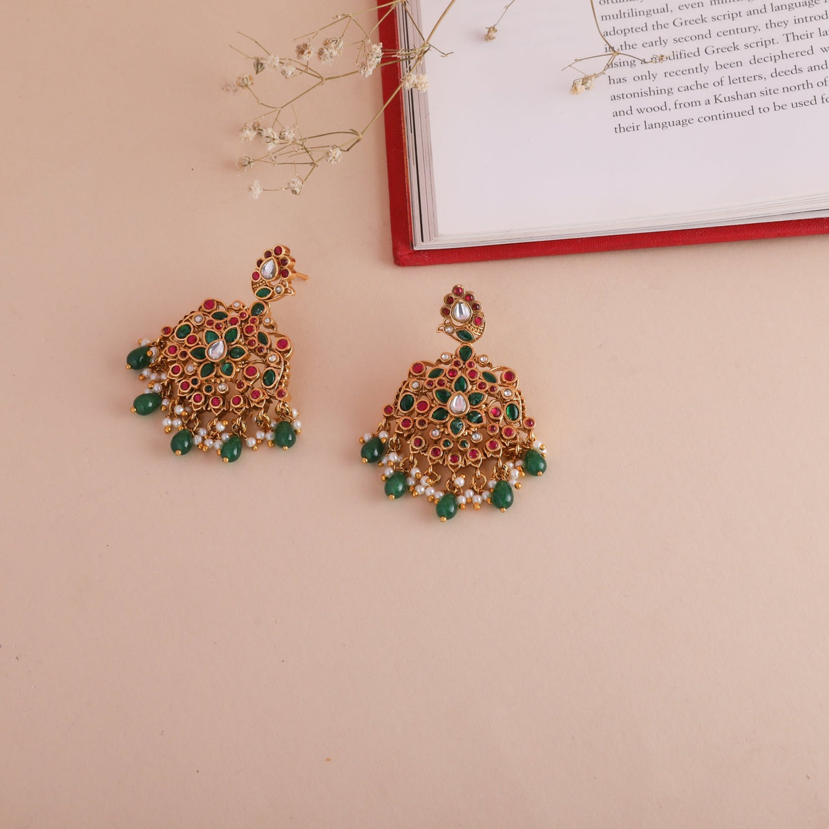 Kinjal Kempu Antique Earrings