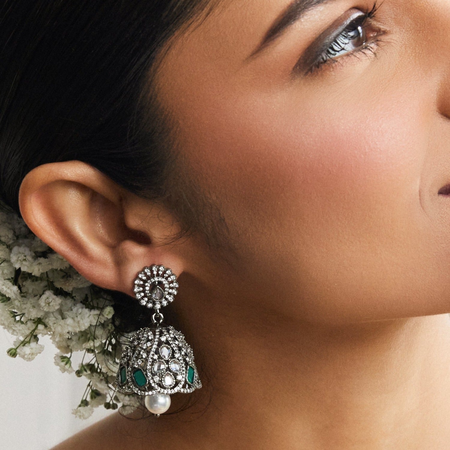 Skylar CZ Classic Jhumka Earrings
