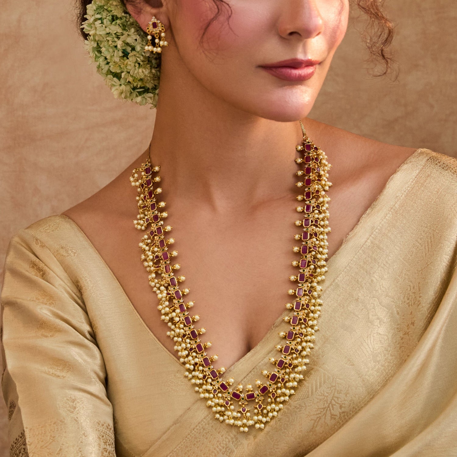 Vaidehi Antique Long Necklace Set