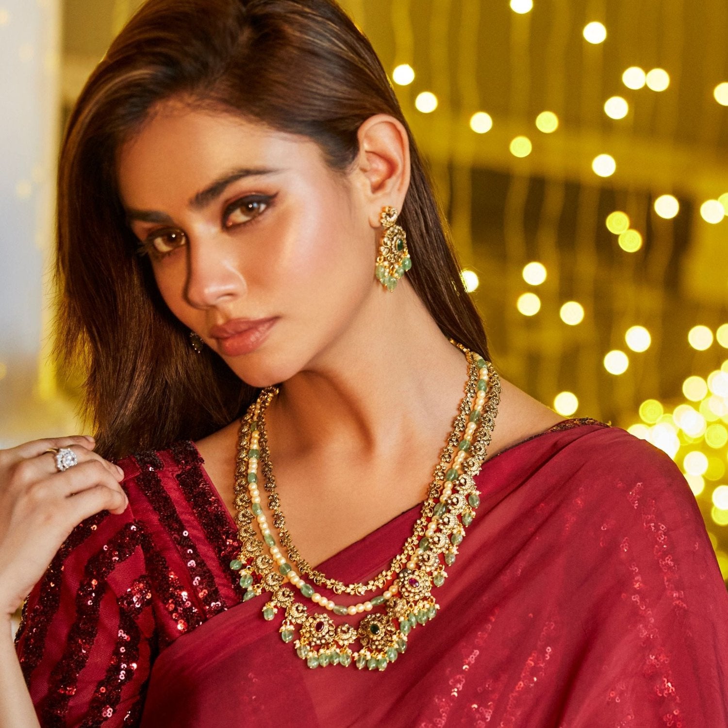Aadhira Nakshatra CZ Layered Necklace Set