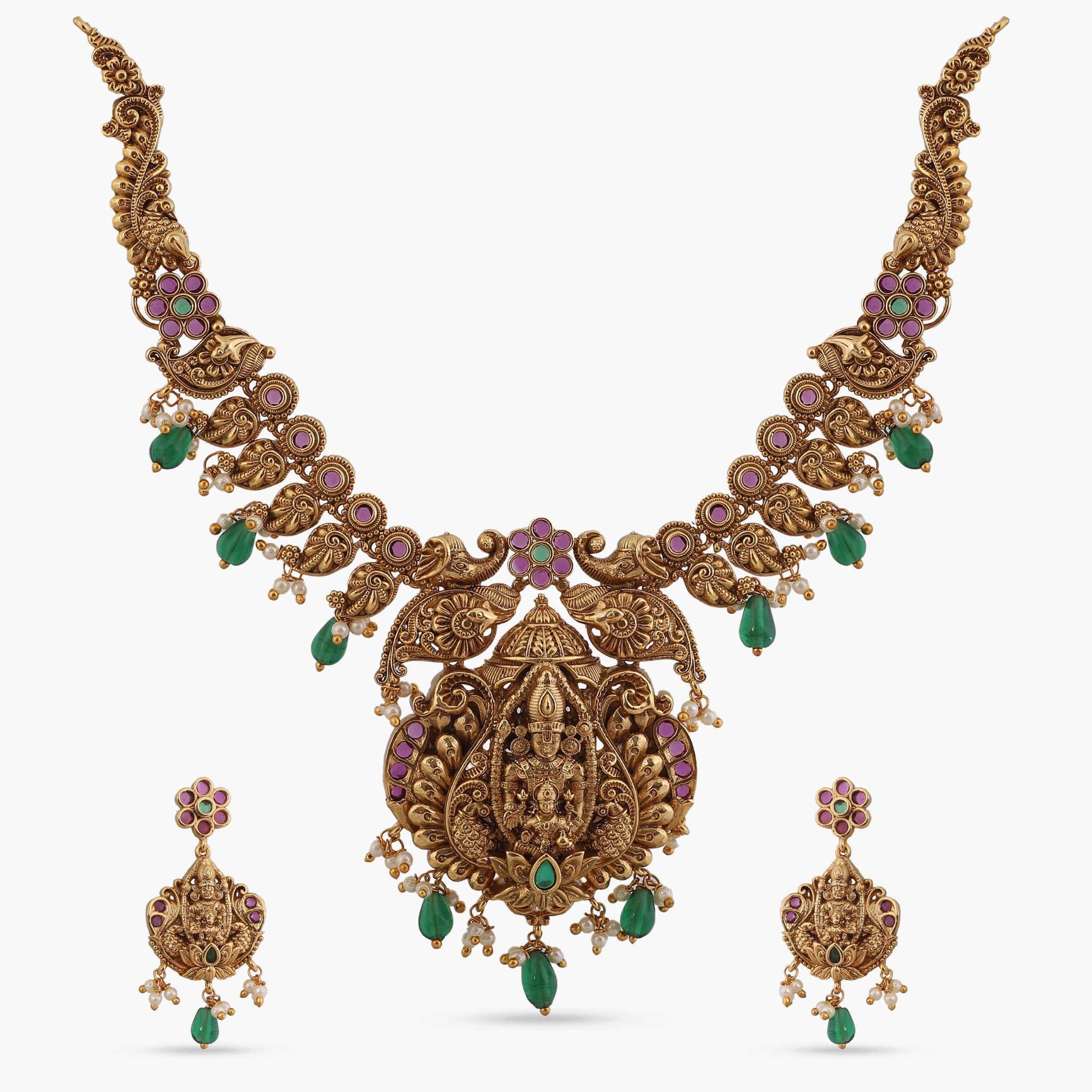 Buy Samika Antique Short Necklace Set | Tarinika – Tarinika India
