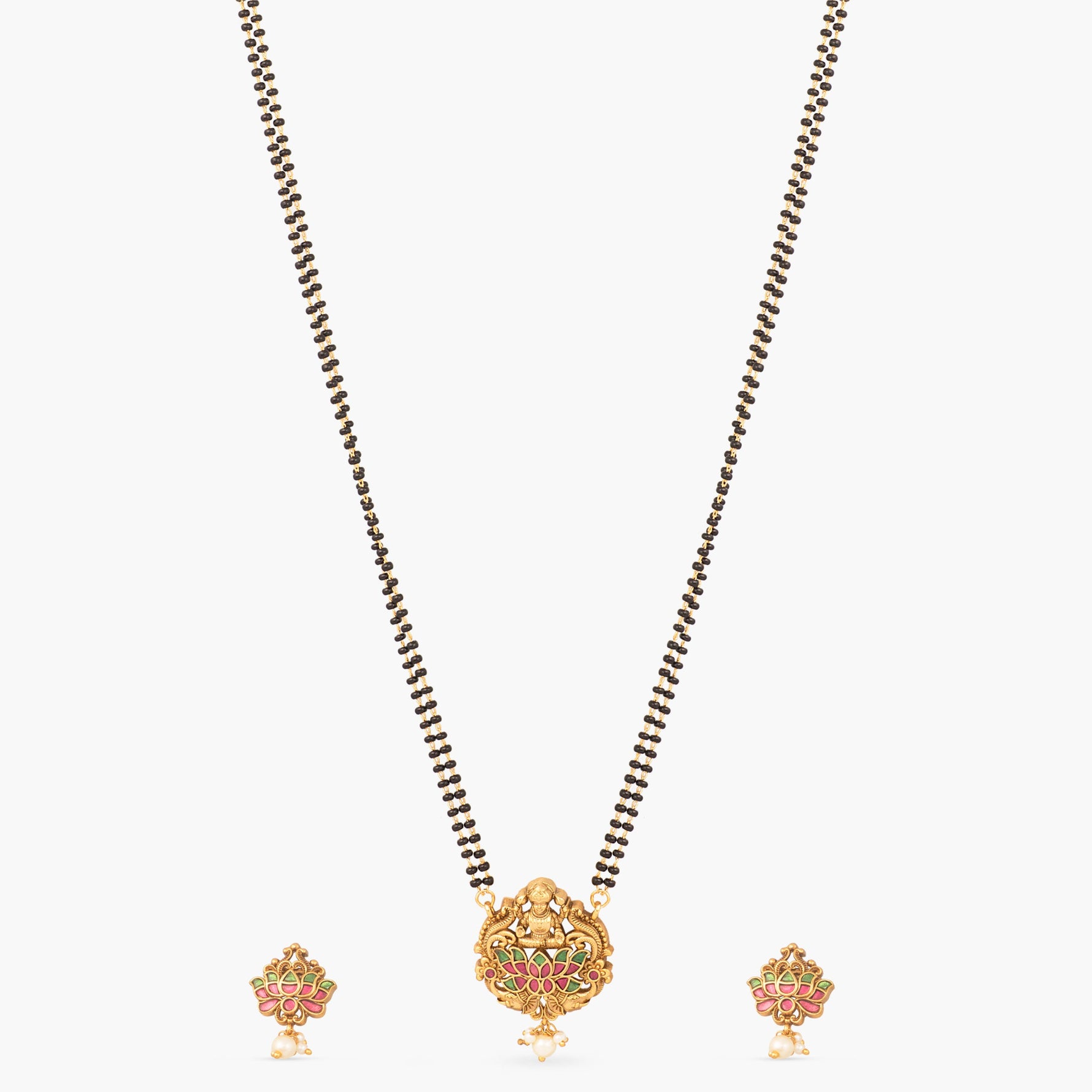 Aadhira Antique Black Beads Necklace Set