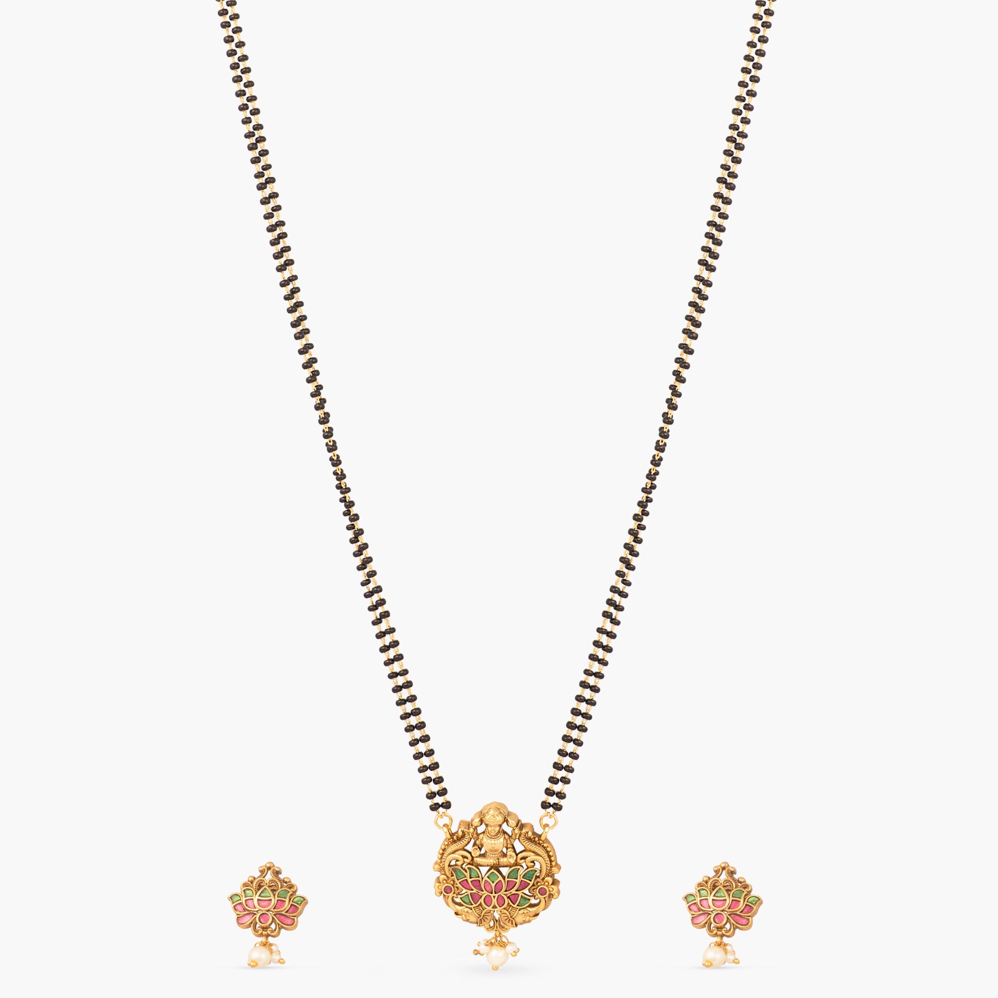 Aadhira Antique Black Beads Necklace Set